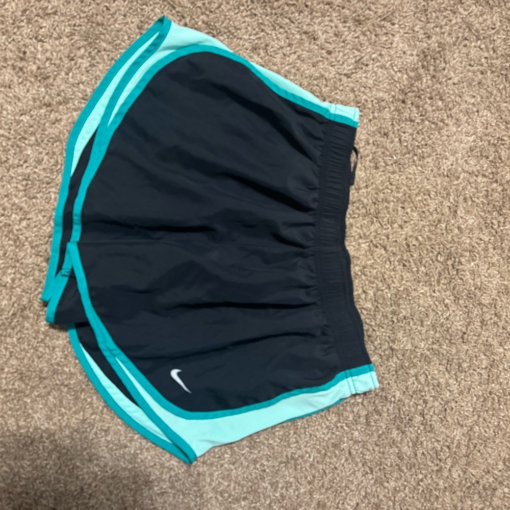 Nike Black and Teal Athletic Shorts